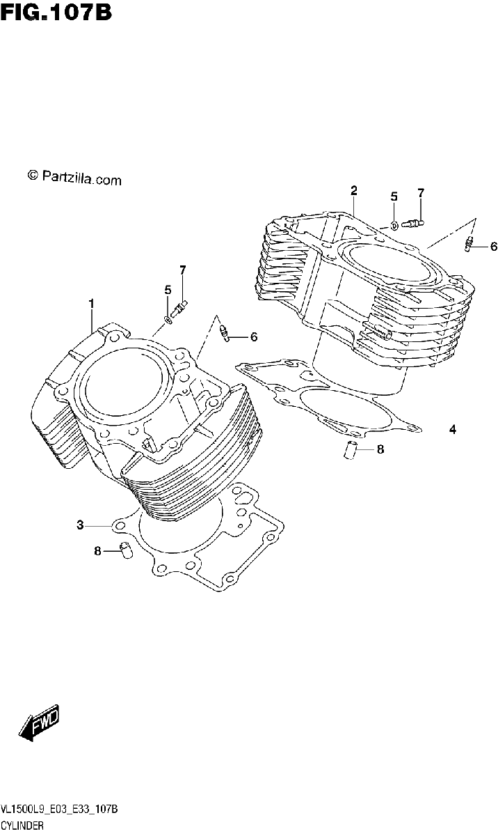 Diagrama de 107B CYLINDER VL1500BL9 E33