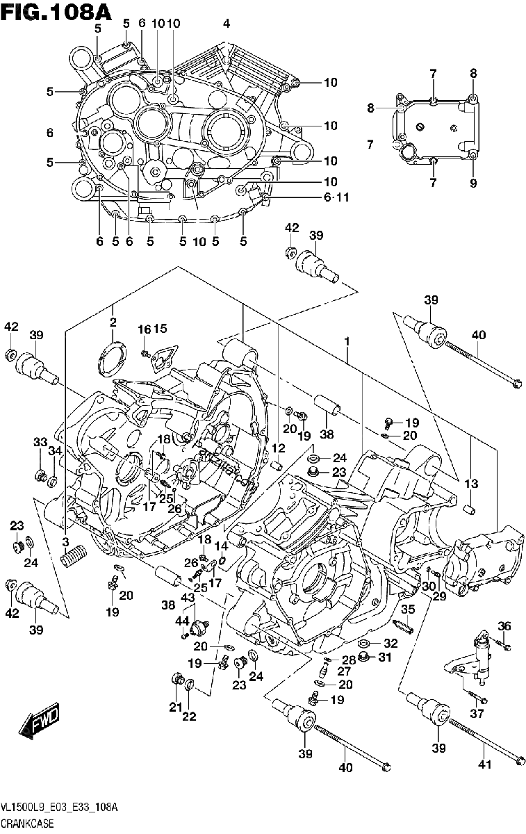 Diagrama de 108A CRANKCASE VL1500BL9 E03