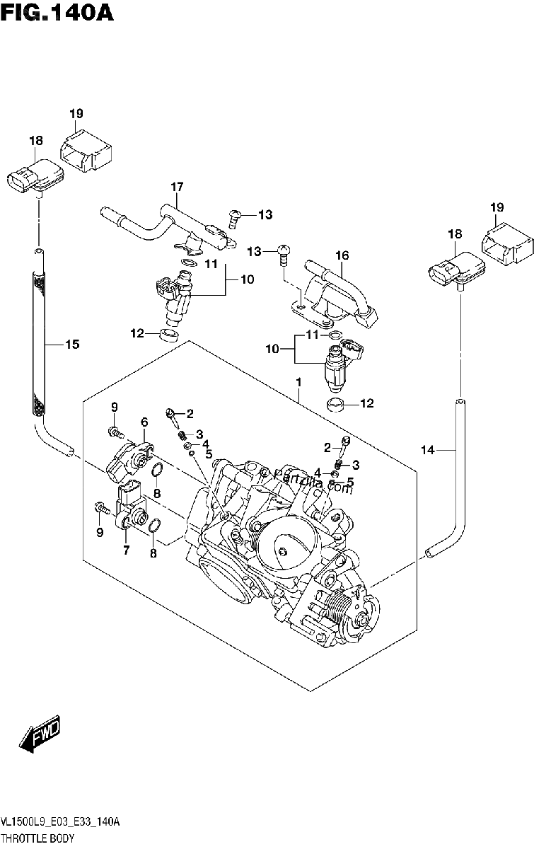 Diagrama de 140A THROTTLE BODY VL1500BL9 E03