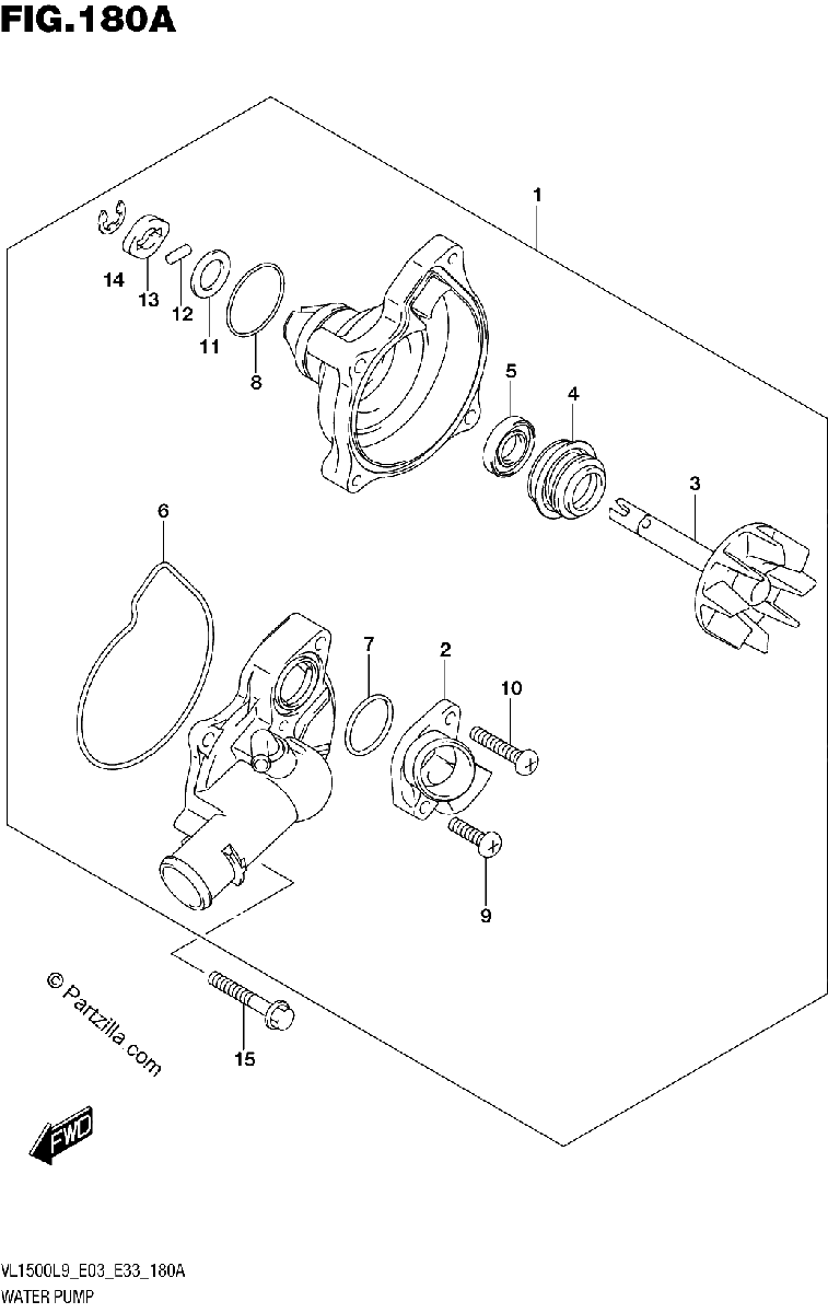 Diagrama de 180A WATER PUMP