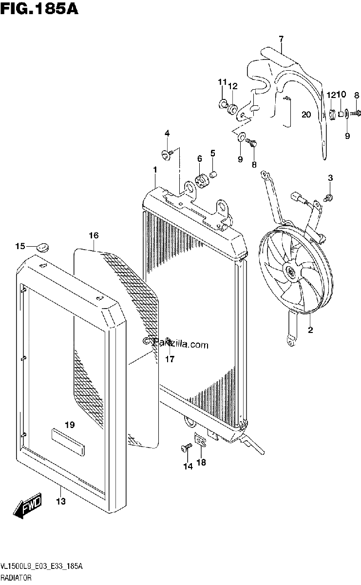 Diagrama de 185A RADIATOR