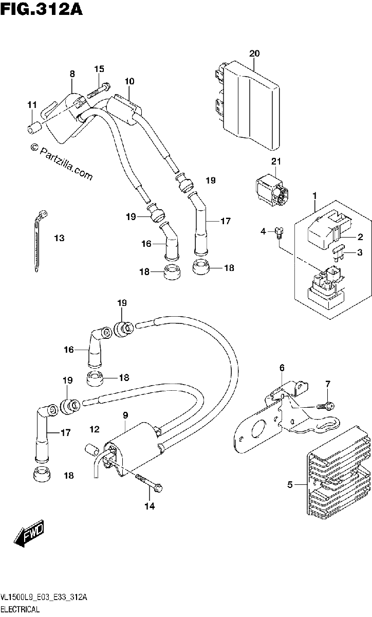 Diagrama de 312A ELECTRICAL VL1500BL9 E03