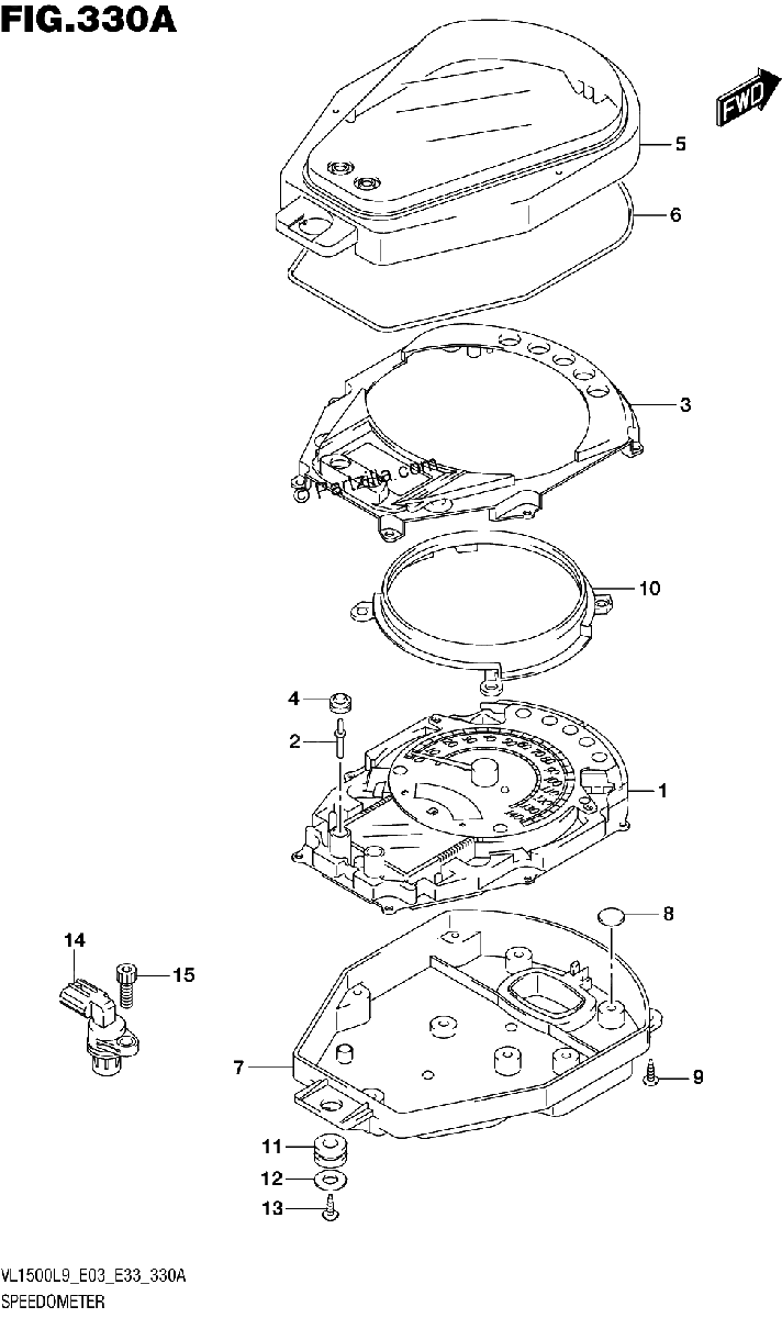 Diagrama de 330A SPEEDOMETER VL1500BL9 E03