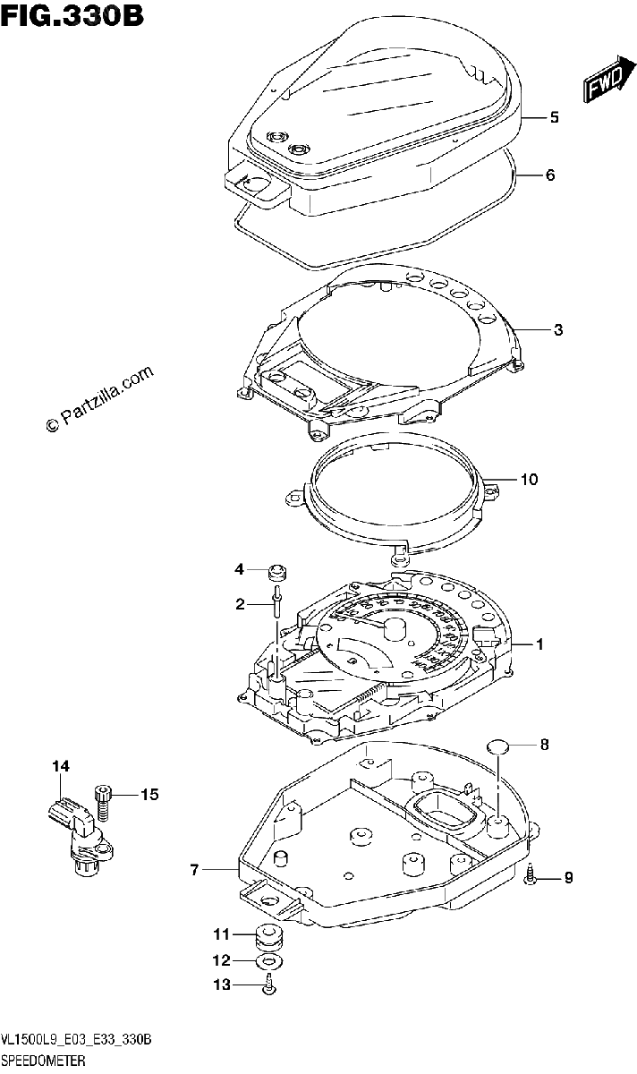 Diagrama de 330B SPEEDOMETER VL1500BL9 E33