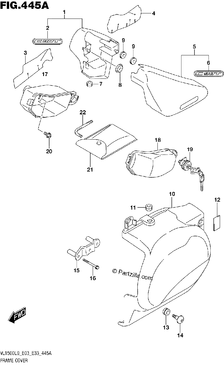 Diagrama de 445A FRAME COVER VL1500BL9 E03