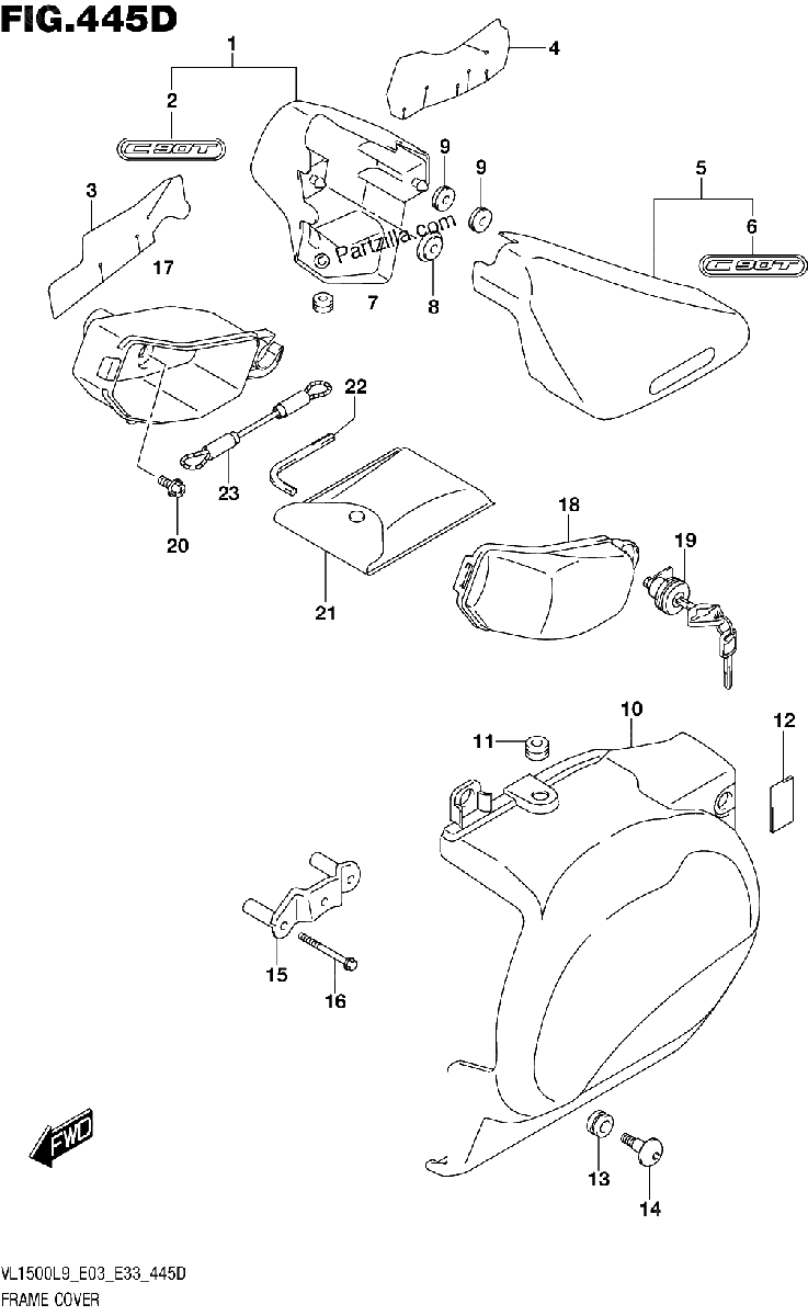 Diagrama de 445D FRAME COVER VL1500TL9 E33