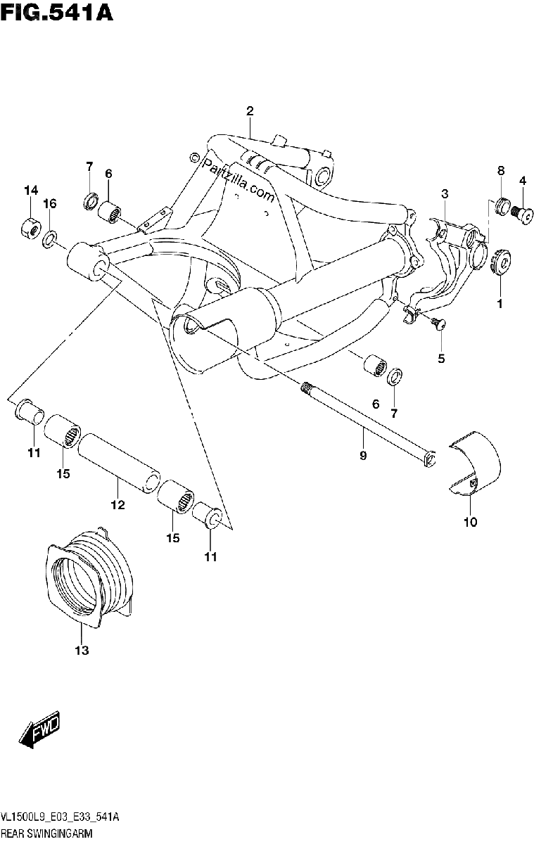 Diagrama de 541A REAR SWINGINGARM