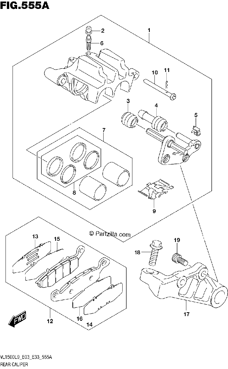Diagrama de 555A REAR CALIPER