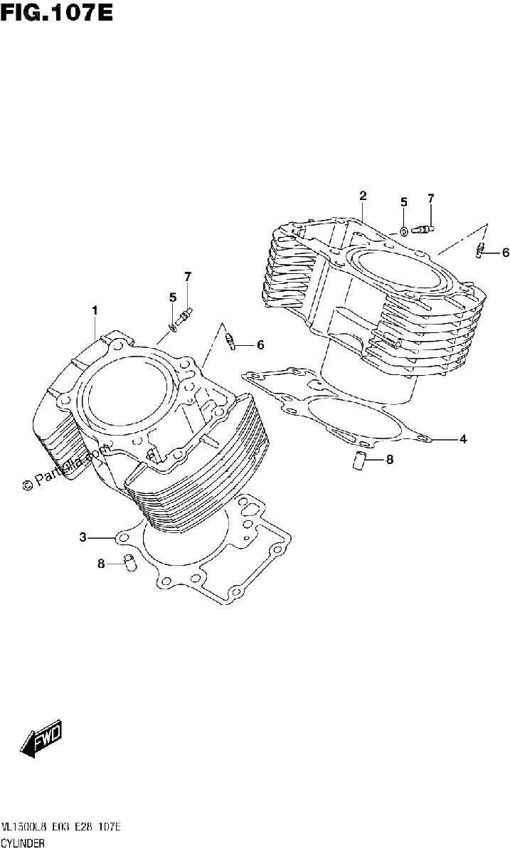 Diagrama de 107E CYLINDER VL1500TL8 E03