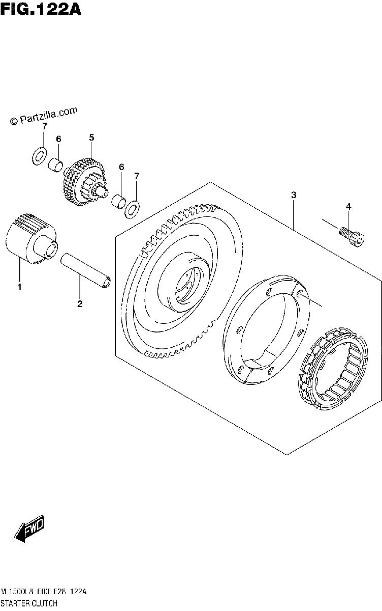 Diagrama de 122A STARTER CLUTCH