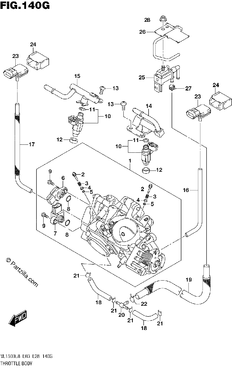 Diagrama de 140G THROTTLE BODY VL1500TL8 E33