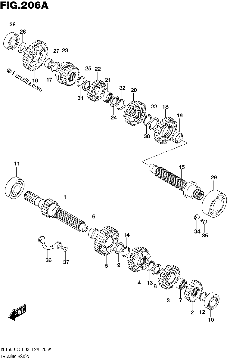 Diagrama de 206A TRANSMISSION