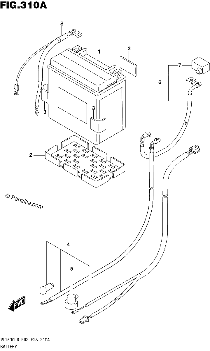 Diagrama de 310A BATTERY