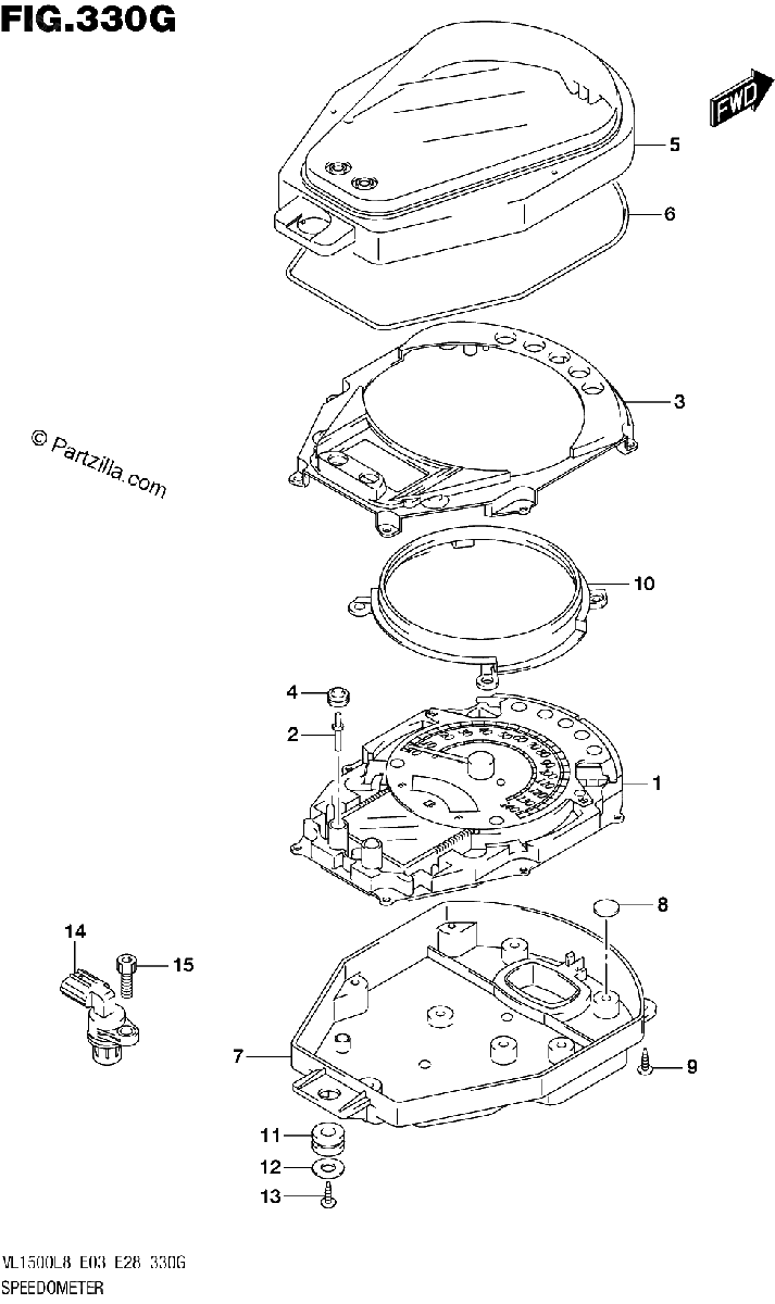 Diagrama de 330G SPEEDOMETER VL1500TL8 E33