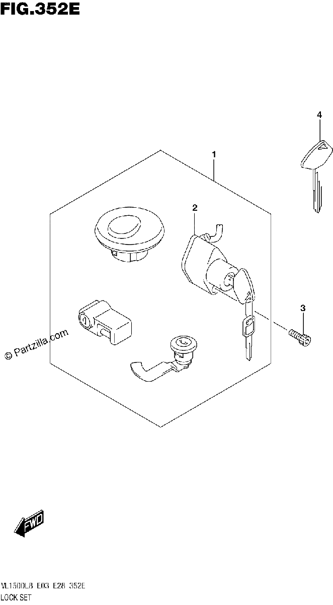 Diagrama de 352E LOCK SET VL1500TL8 E03