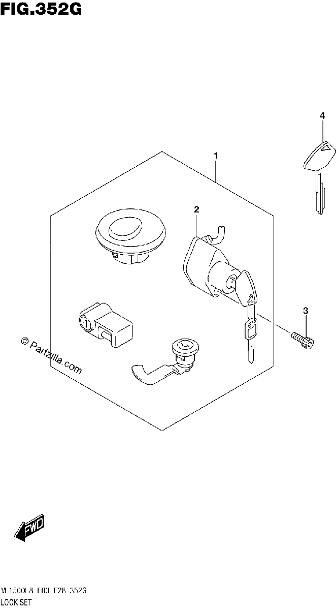 Diagrama de 352G LOCK SET VL1500TL8 E33