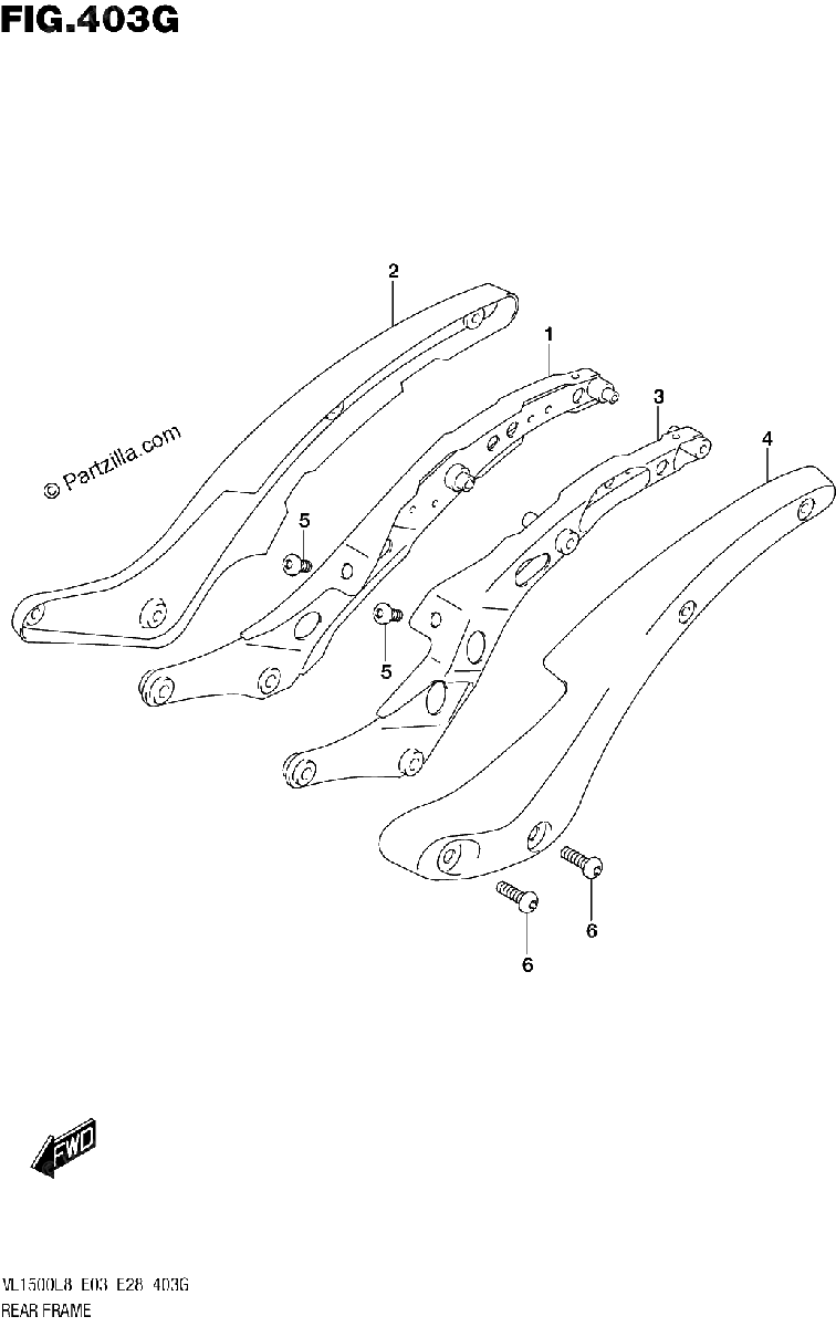 Diagrama de 403G REAR FRAME VL1500TL8 E33