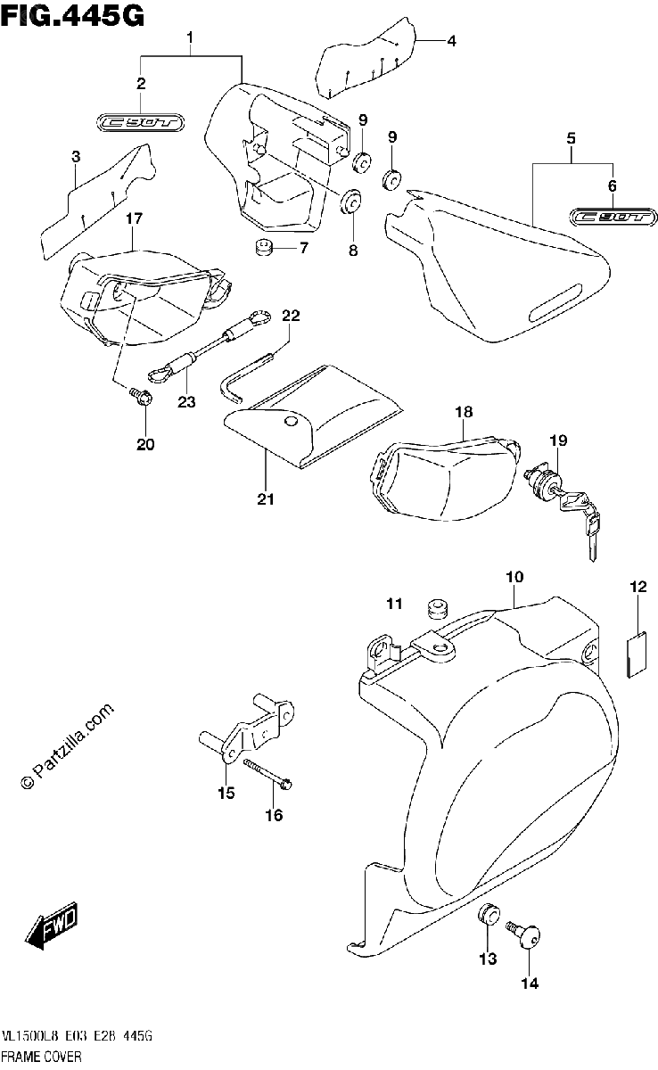 Diagrama de 445G FRAME COVER VL1500TL8 E33