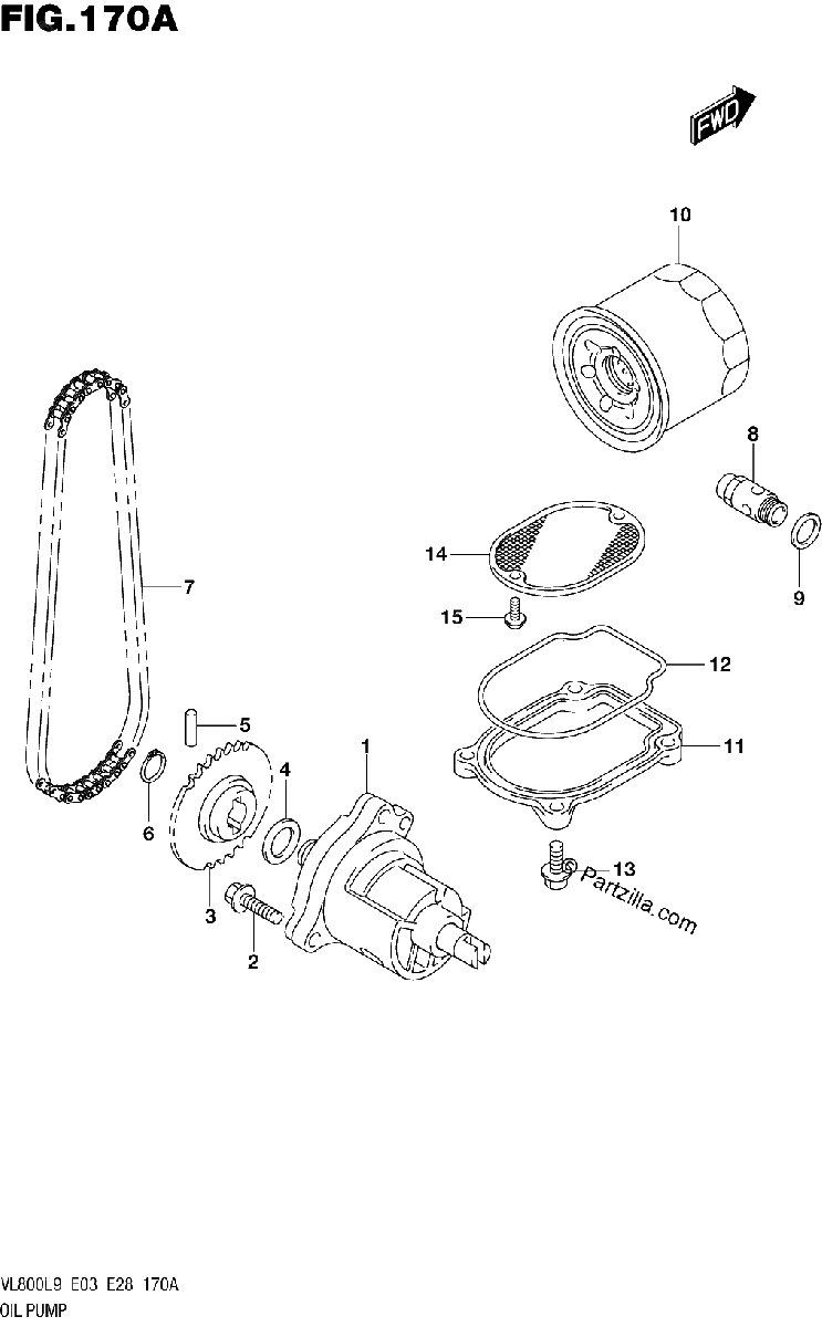 Diagrama de 170A OIL PUMP