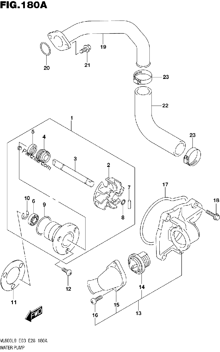 Diagrama de 180A WATER PUMP