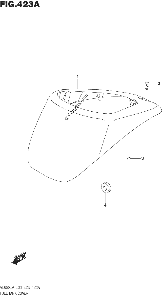 Diagrama de 423A FUEL TANK COVER