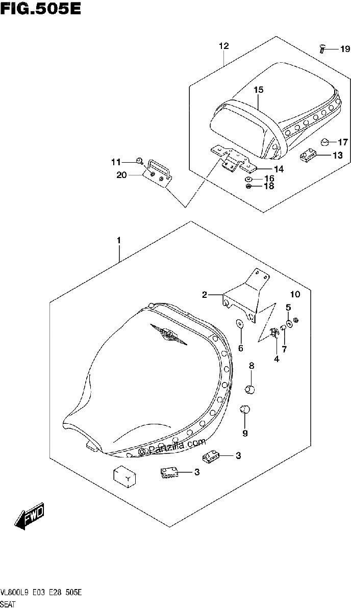 Diagrama de 505E SEAT VL800TL9 E28