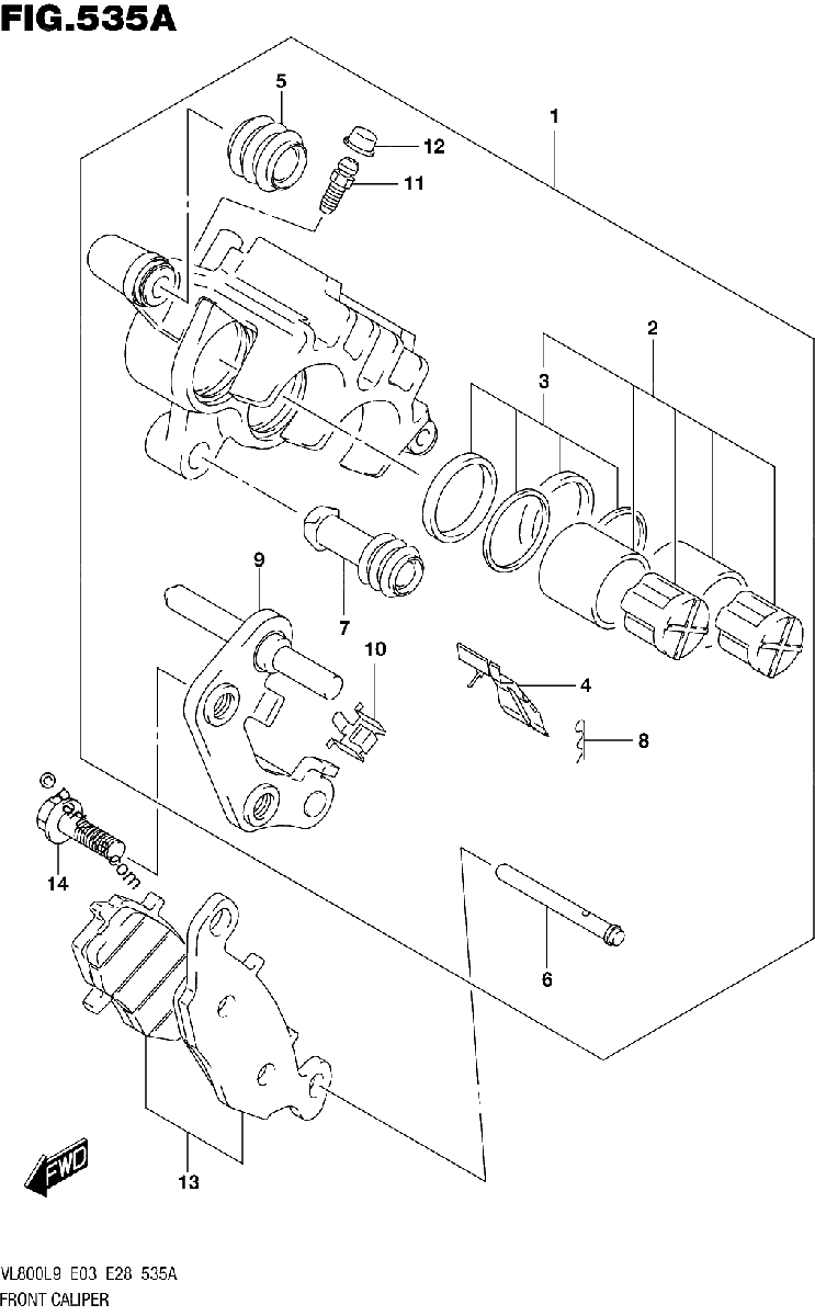 Diagrama de 535A FRONT CALIPER