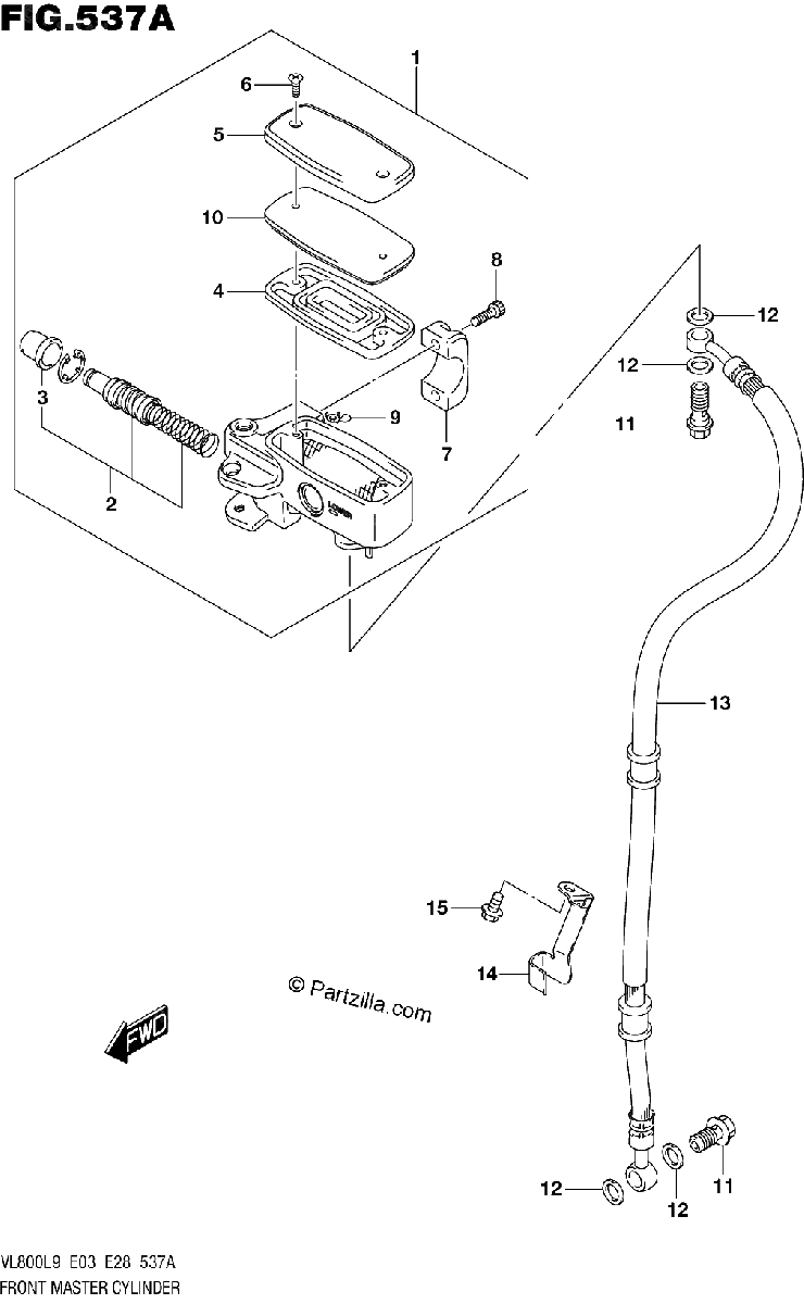 Diagrama de 537A FRONT MASTER CYLINDER