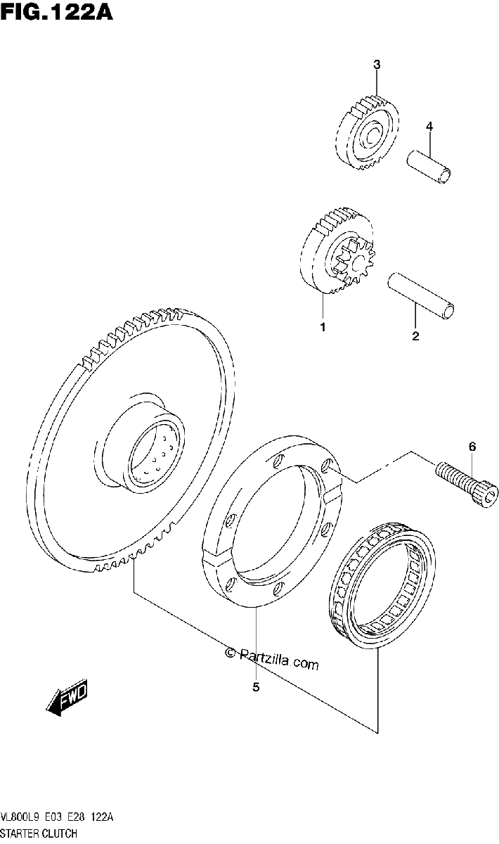 Diagrama de 122A STARTER CLUTCH
