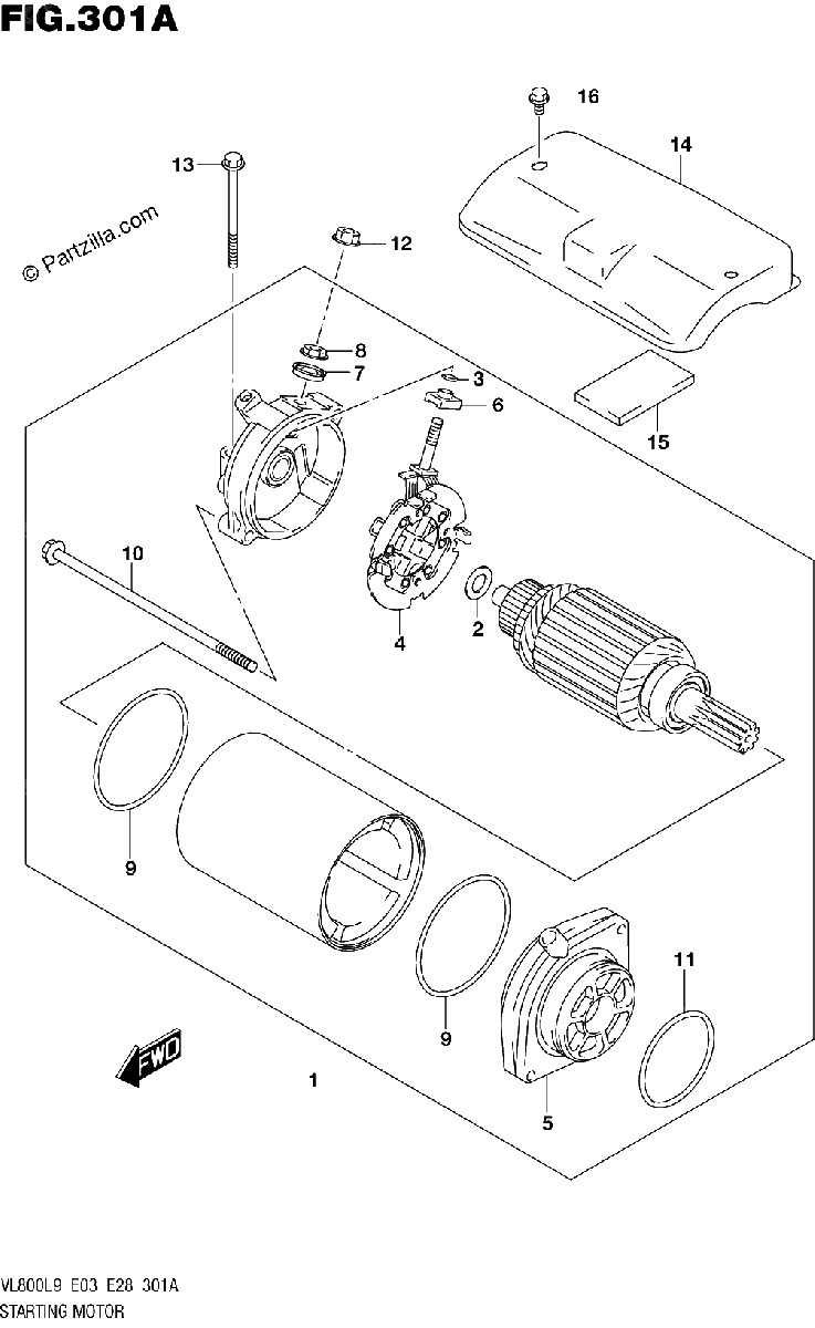 Diagrama de 301A STARTING MOTOR