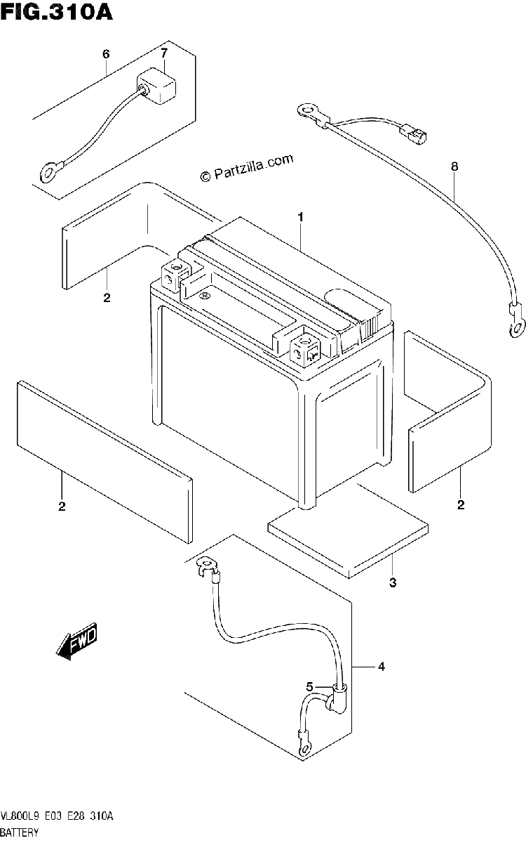 Diagrama de 310A BATTERY