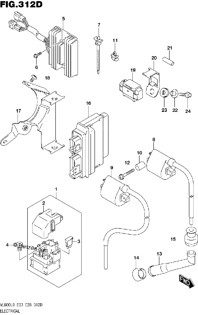 Diagrama de 312D ELECTRICAL VL800TL9 E03