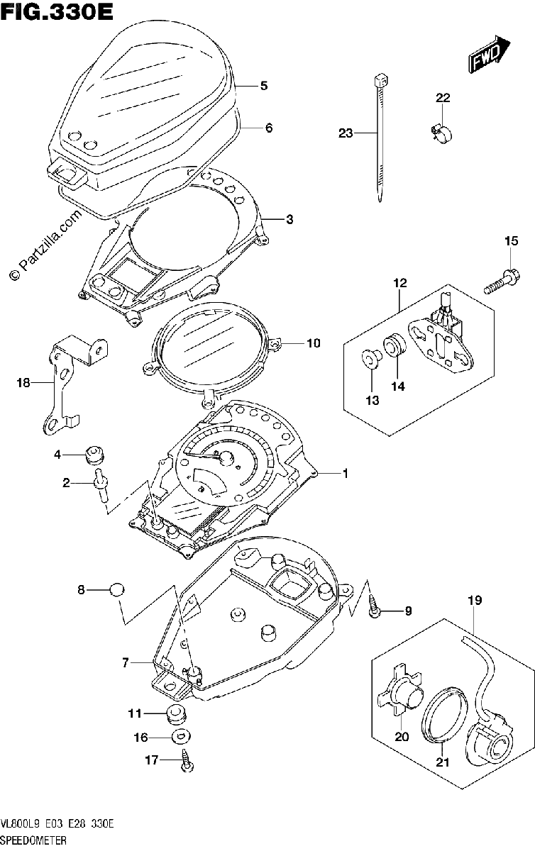 Diagrama de 330E SPEEDOMETER VL800TL9 E28