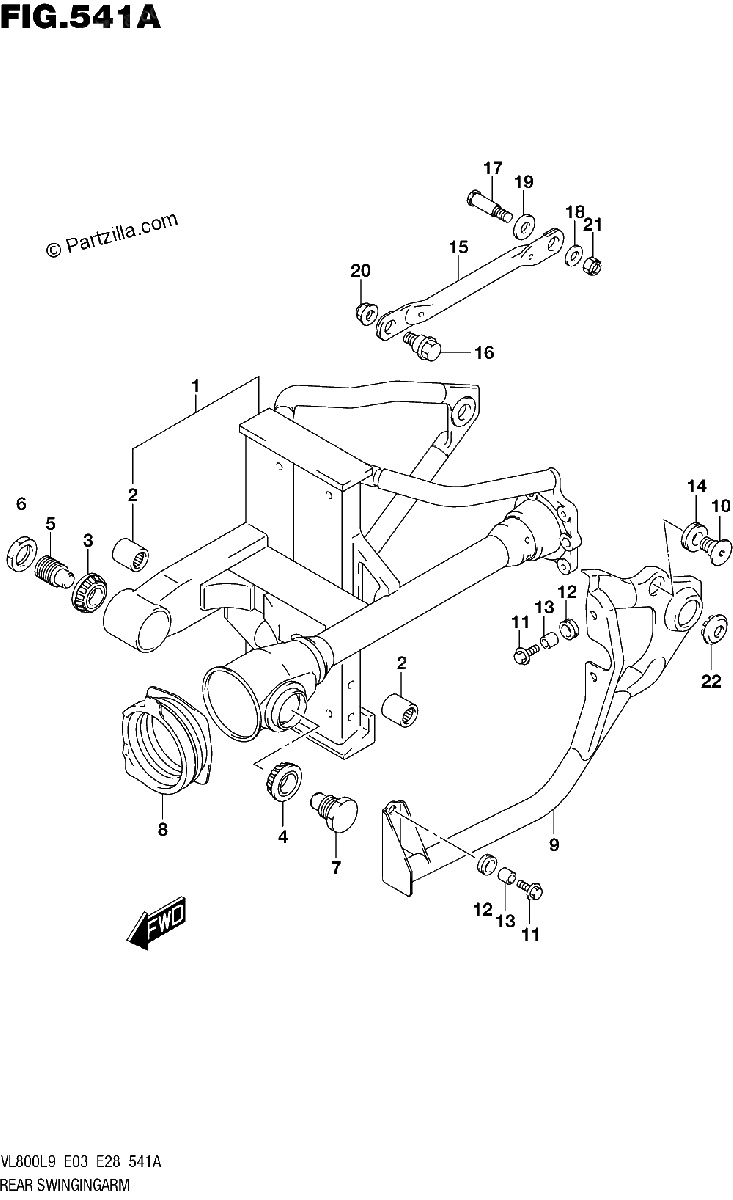 Diagrama de 541A REAR SWINGINGARM