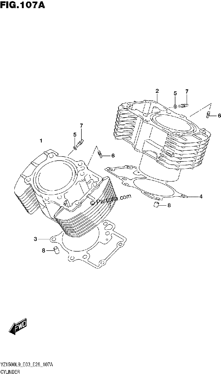 Diagrama de 107A CYLINDER