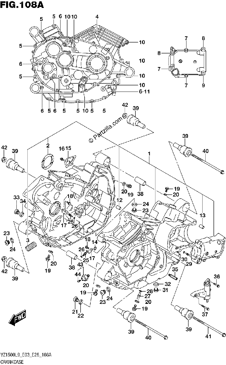 Diagrama de 108A CRANKCASE