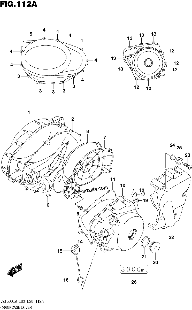 Diagrama de 112A CRANKCASE COVER