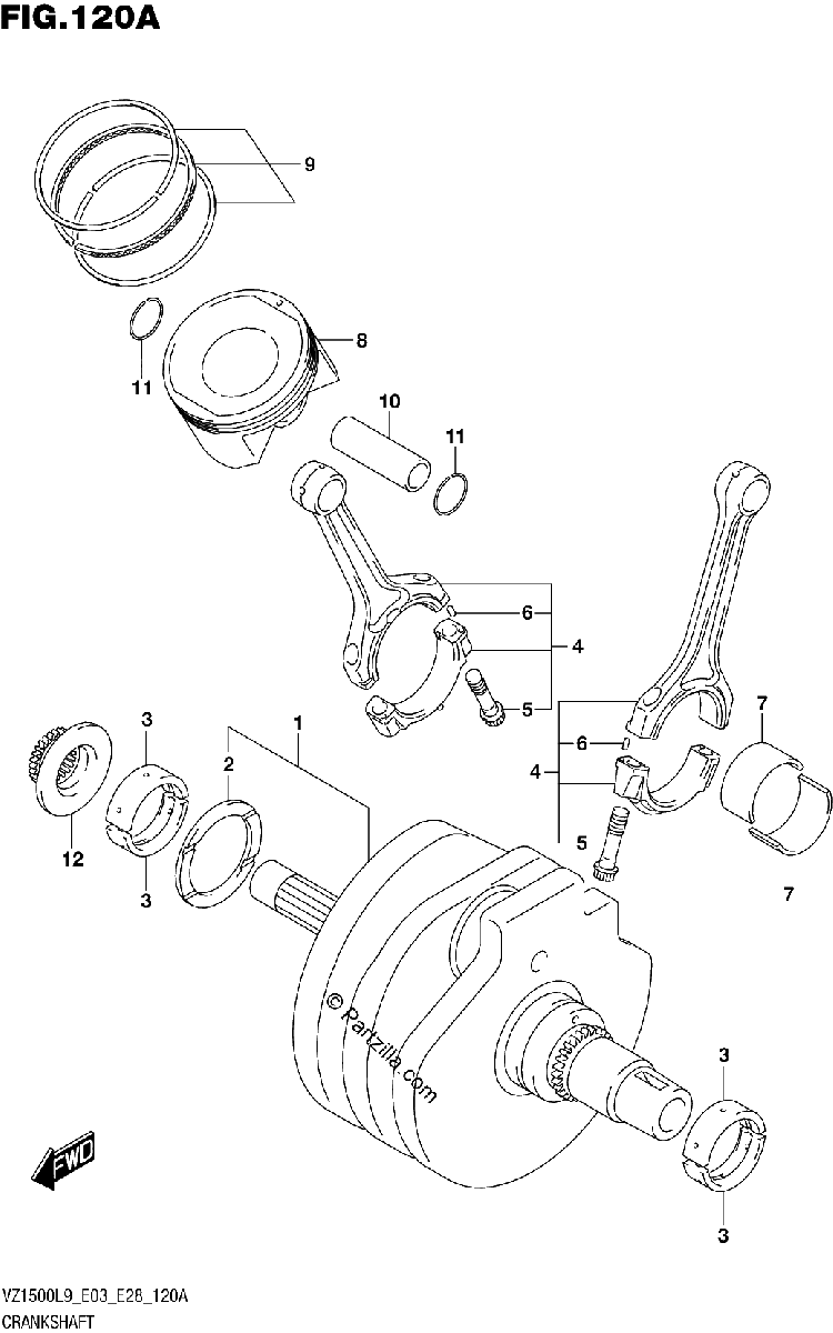 Diagrama de 120A CRANKSHAFT
