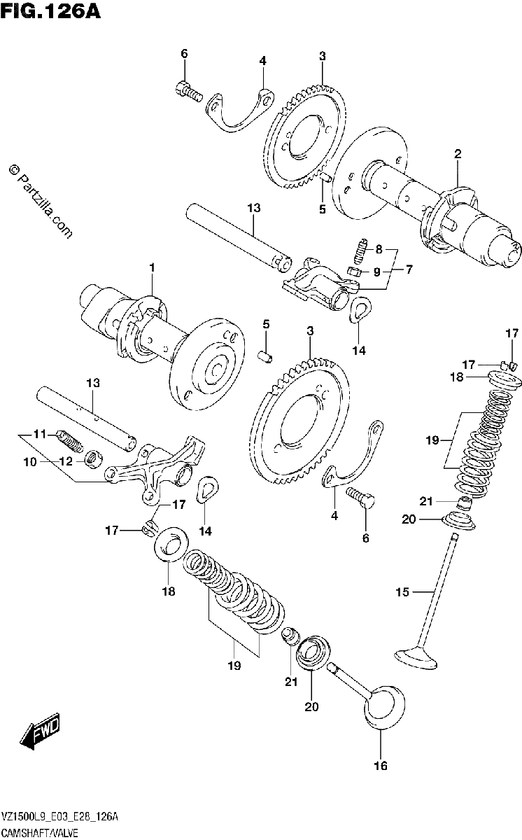 Diagrama de 126A CAMSHAFT VALVE