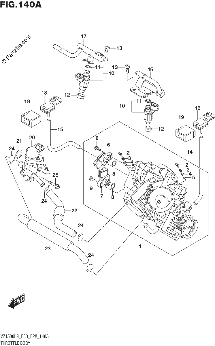 Diagrama de 140A THROTTLE BODY E03