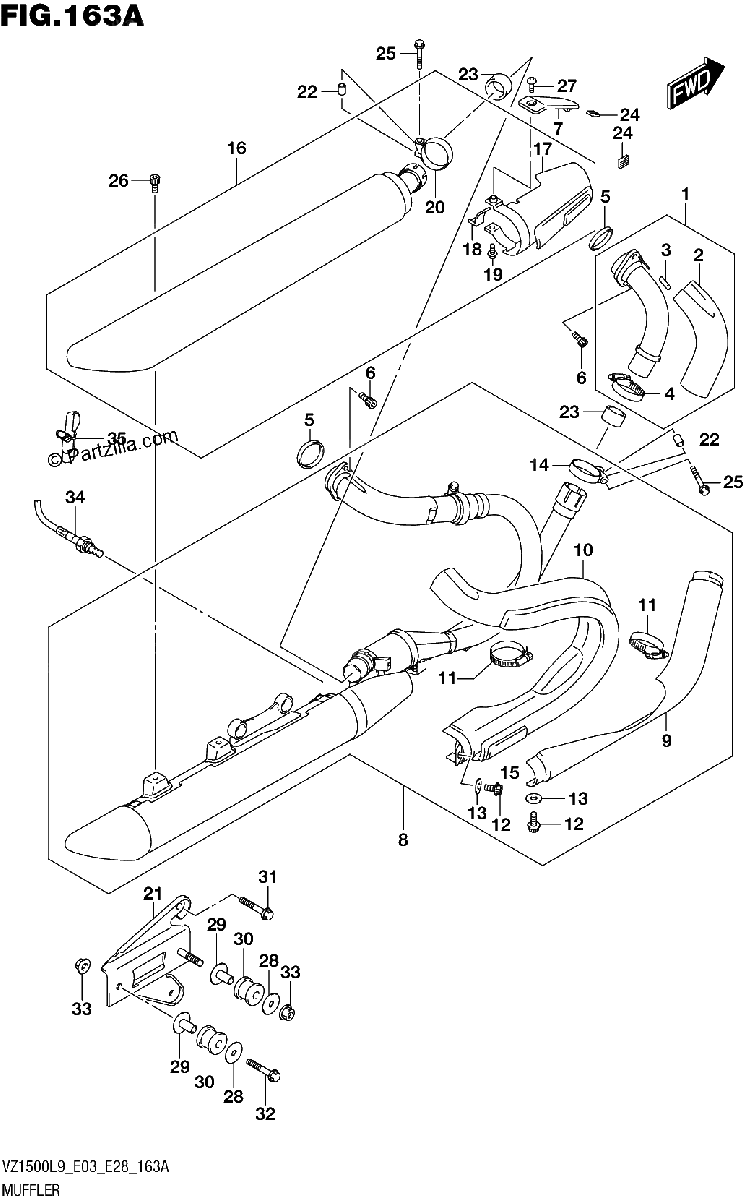 Diagrama de 163A MUFFLER