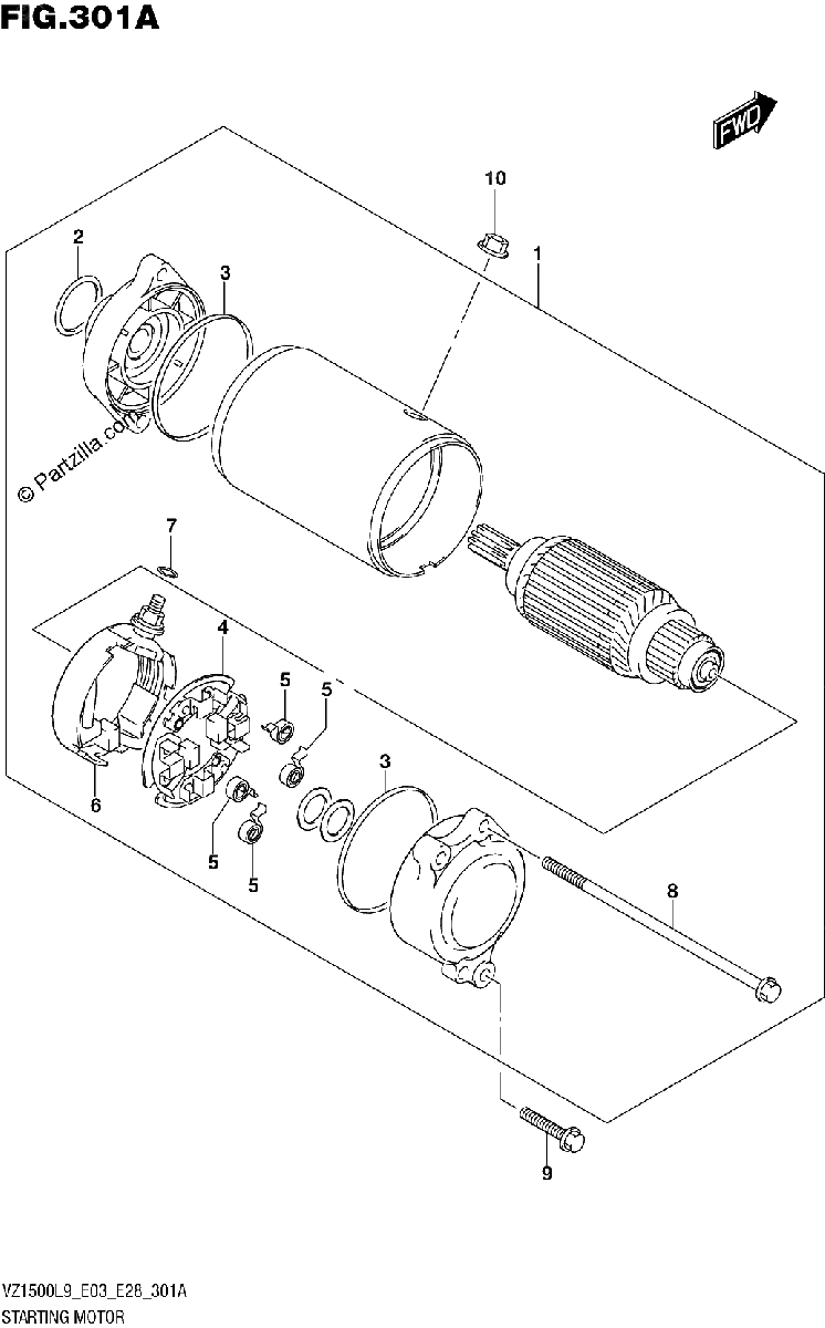 Diagrama de 301A STARTING MOTOR