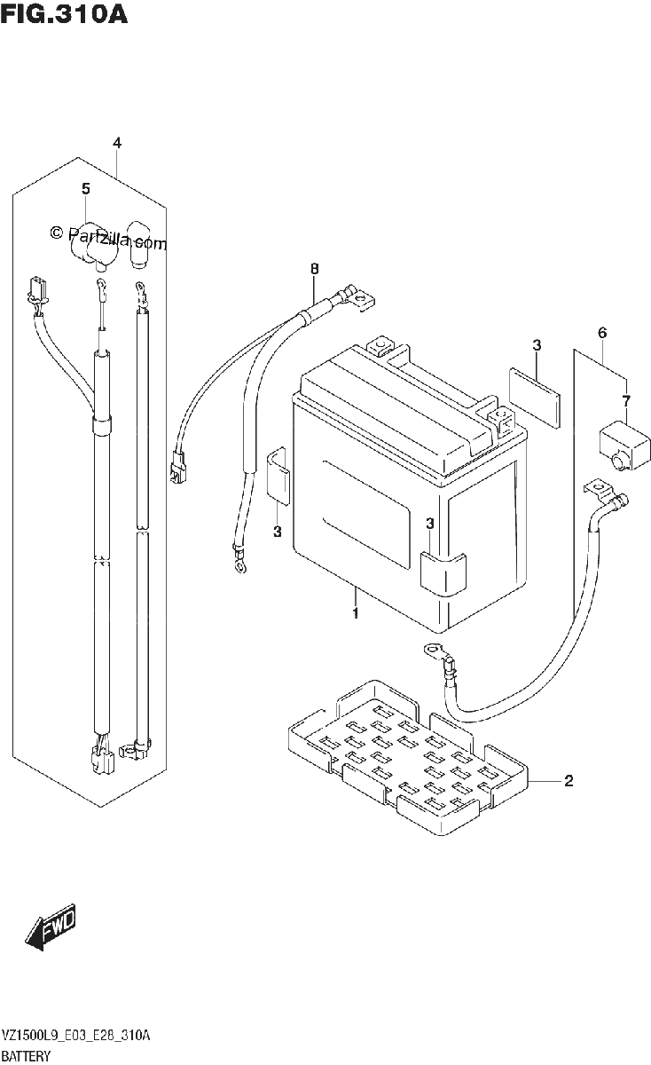 Diagrama de 310A BATTERY