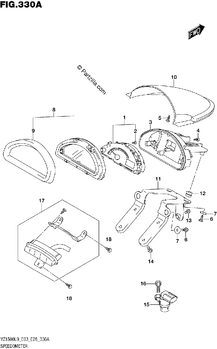 Diagrama de 330A SPEEDOMETER E03 E33