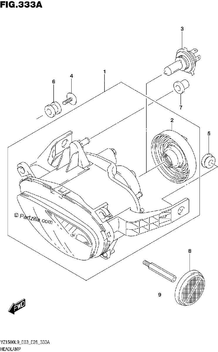 Diagrama de 333A HEADLAMP