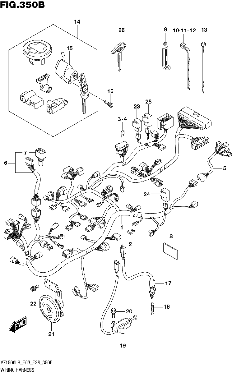 Diagrama de 350B WIRING HARNESS E33