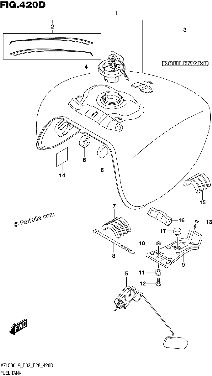 Diagrama de 420D FUEL TANK E33 FOR AA3