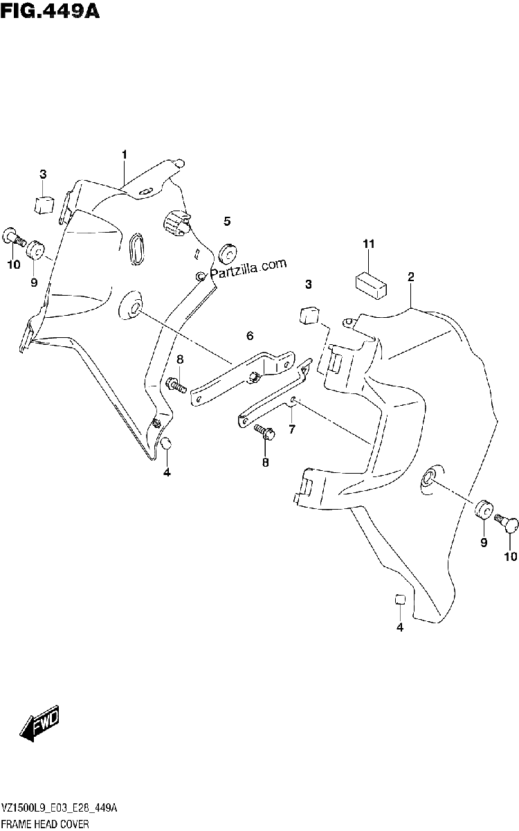 Diagrama de 449A FRAME HEAD COVER
