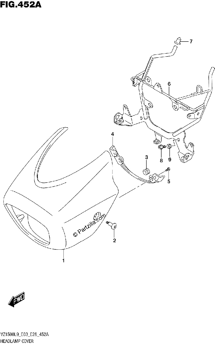 Diagrama de 452A HEADLAMP COVER