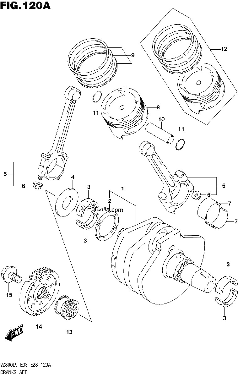 Diagrama de 120A CRANKSHAFT
